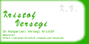 kristof versegi business card